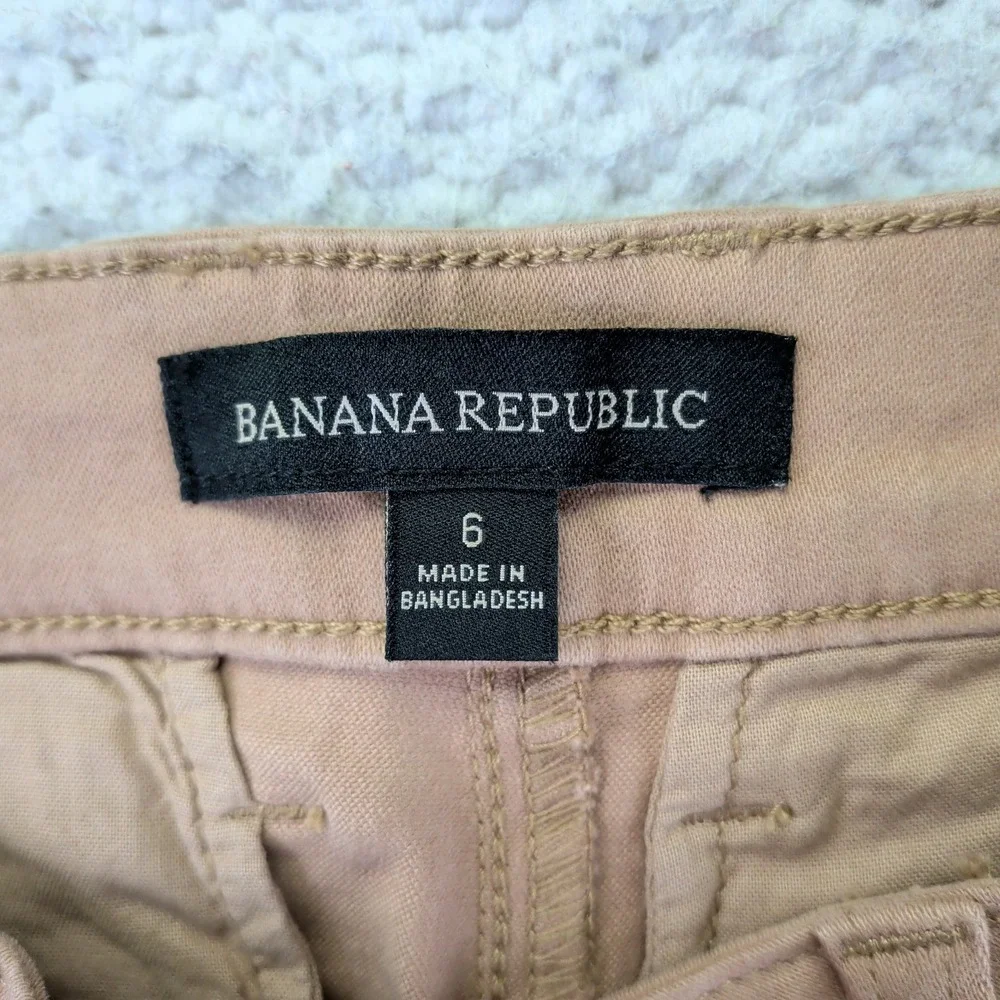 Banana Republic Womens Tan Chino Shorts‎ Size 6 Stretch Cotton Viscose Blend